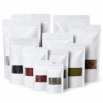 White Kraft Window Stand-Up Zipper Bag